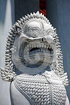 Lion sculpture detail, Bangkok, Thailand