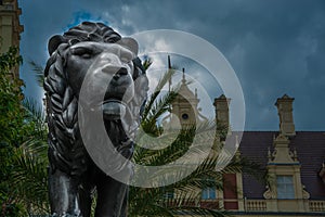 Lion - sculpture in front of the castle