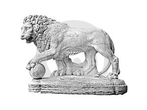 Lion Sculpture Isolated