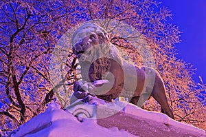 The lion sculpture in Saint Petersburg, Russia