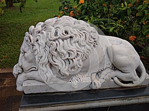 lion sculpture situated at Napier museum Trivandrum, Kerala photo