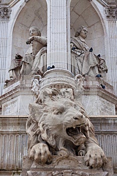 The lion Sculture on the St Sulpice Fountain