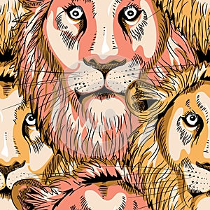 Lion seamless pattern