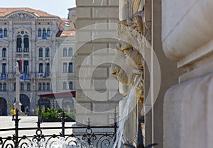 Lion Shaped Fountain in Piazza UnitÃ  in Trieste