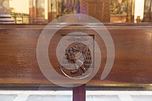 Lion of St. Jerome on Church Pew