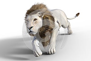 Lion stalking prey 3d render