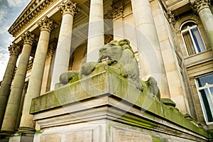 Lion Statue in Bolton, England.