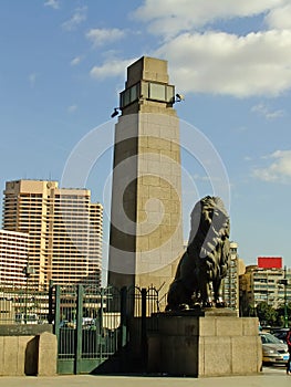 Lion statue on the bridge, Cairo