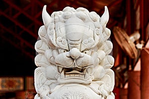 Lion statue in chaina temple.