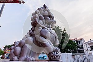 Lion statue in chaina temple.