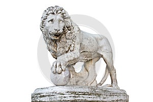 Lion Statue in Florence Italy Isolated on White