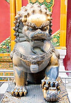 Lion Statue in the Forbidden City, China