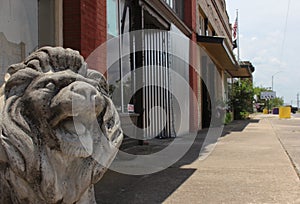 Lion Statue Located in Historic Downtown Granger Texas