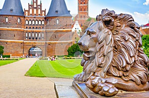Lion statue. Lubeck, Germany