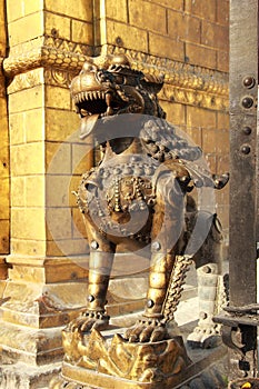 Lion Statue at Patan,Kathmandu, Nepal.