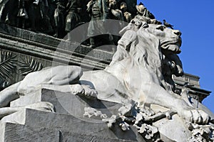 Lion statue - piazza del Duomo - Milan - Italy photo