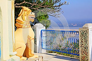 Lion Statue In Tantkyitaung Pagoda, Tantkyi Hill, Myanmar