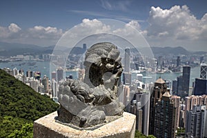 Lion statue at Victoria peak Hong Kong