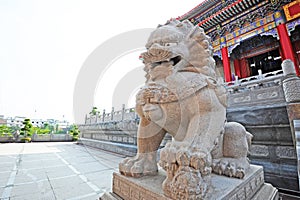 Lion Statue at Wat Leng Nei Yi photo