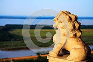 The Lion statue in Zhenjiang Jinshan Temple