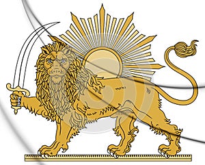 Lion and Sun Emblem of Persia. photo