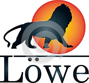 Lion and sun, lion logo