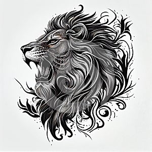 Lion tattoo ink