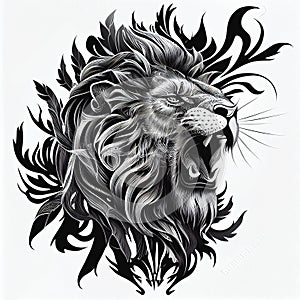 Lion tattoo ink
