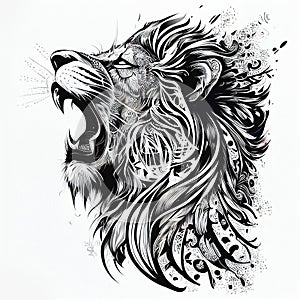 Lion tattoo ink art