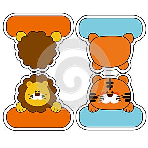 This is lion and tiger name tage.