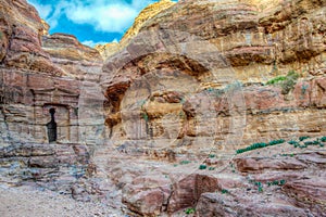 Lion tomb in Petra, Jordan