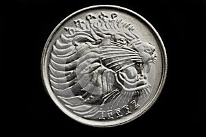 Lion on the twenty five cent