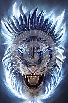 Lion Valor Unfettered: Digital Lion Art Collection photo