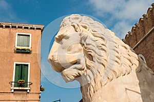 Lion at the Venetian Arsenal, Venice, Italy photo