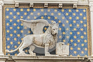 Lion at Venice clock tower.