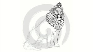 Lion Wearing Tiara Drawing Time Lapse 2D Animation