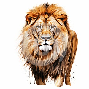 Lion On White Background - Vector Illustration