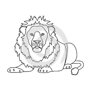 A lion, a wild and ferocious predator. Leo, the king of beasts single icon in outline style vector symbol stock