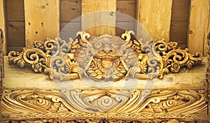 Lion Wood Carving Gate