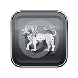 Lion zodiac icon grey.