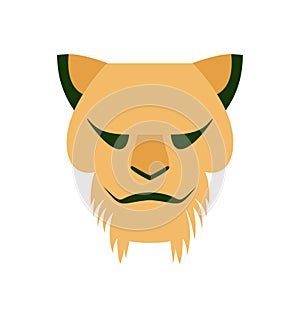 Lioness or cougar head, vector illustration, isolated on white background.
