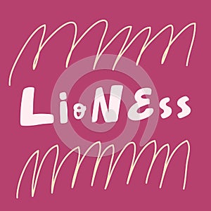 Lioness. Hand drawn lettering logo for social media content