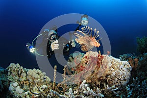 Lionfish and Underwater Photographer