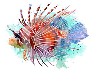 Lionfish watercolor painting