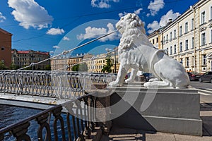 Lions bridge on Griboyedov channel