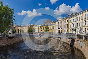 Lions bridge on Griboyedov channel