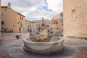 Lions Fountain (Fuente de Los Leones) at Plazuela de San Martin Square - Segovia, Spain photo