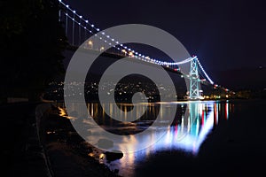 Lions Gate Bridge at Night, Vancouver