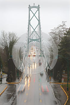 Lions Gate Bridge Rainy Commute, Vancouver