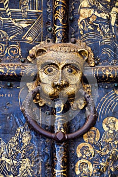 Lions` Heads on handles of the Golden Gates